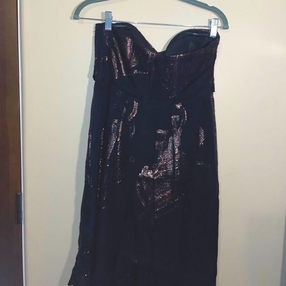 NICOLE MILLER COLLECTION BLACK SILK CHIFFON Mini dress - Picture 4 of 16